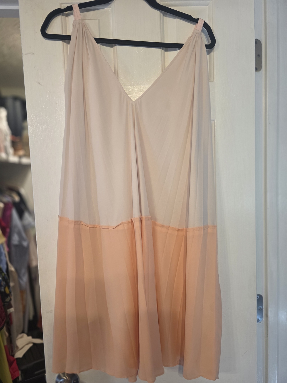 Sleeveless Two-Tone Mini Dress in Blush and Peach